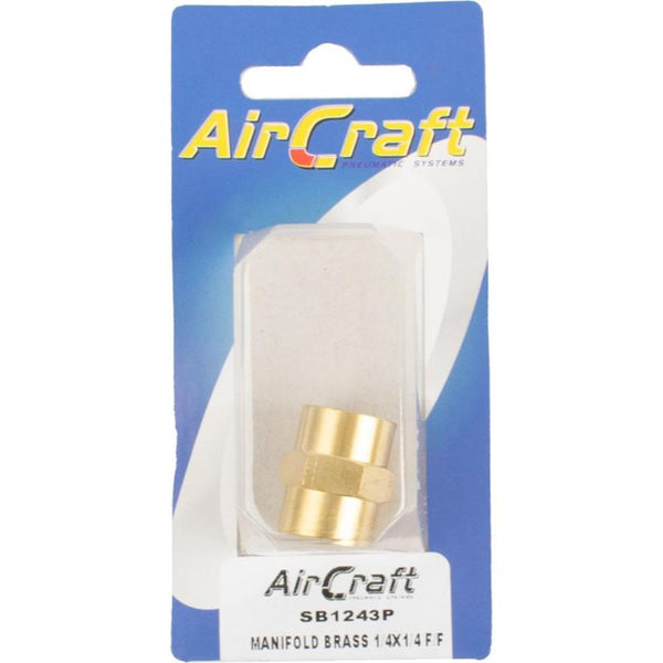 MANIFOLD BRASS 1/4X1/4 F/F 1PC PACK