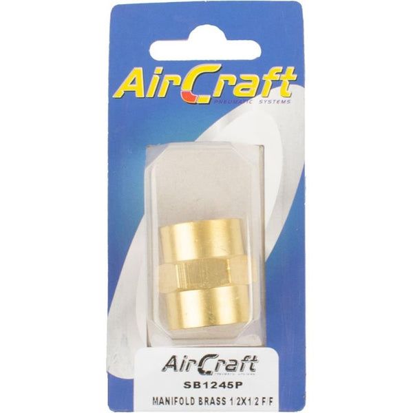 MANIFOLD BRASS 1/2X1/2 F/F 1PC PACK