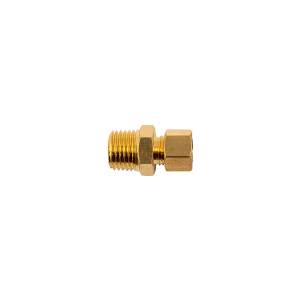 Brass Conical Straight Fitting, 6mm x 1/4" Male Connector, Plumbing/Hydraulic Application