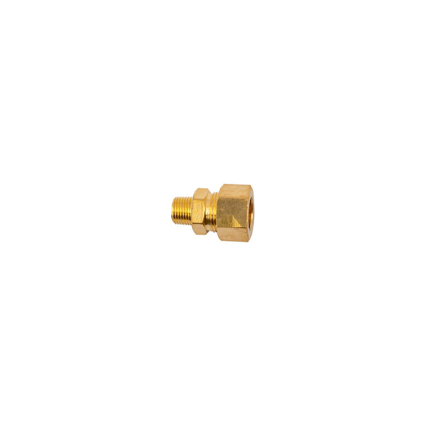 Brass Conical Straight Connector 10mm x 1/8" Male Fitting - Plumbing Adapter for Fluid Systems