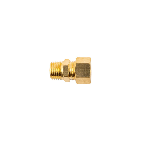 Brass Conical Fitting, 10mm x 1/4" Male Connector - Plumbing Hardware, Brass Adapter