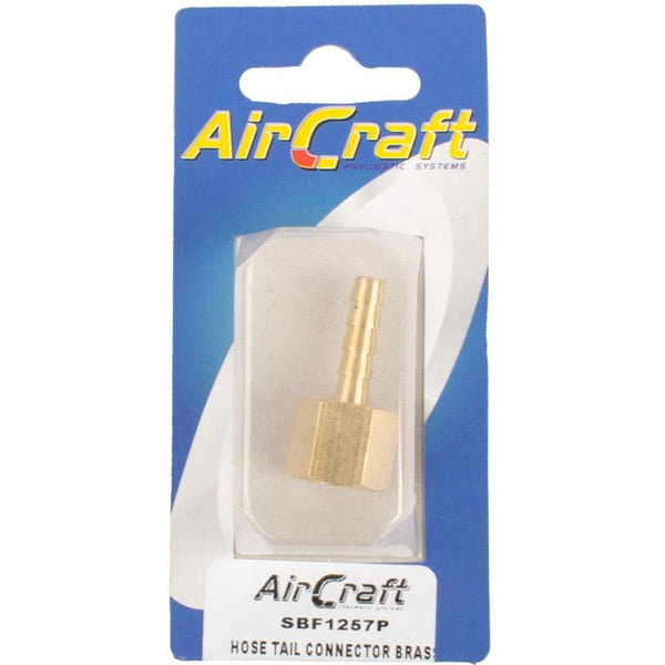 HOSE TAIL CONNECTOR BRASS 1/4F X 6MM 1PC PACK