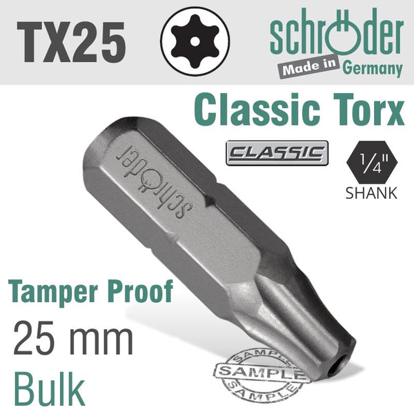 TORX TAMPER RESIST T25H X 25MM