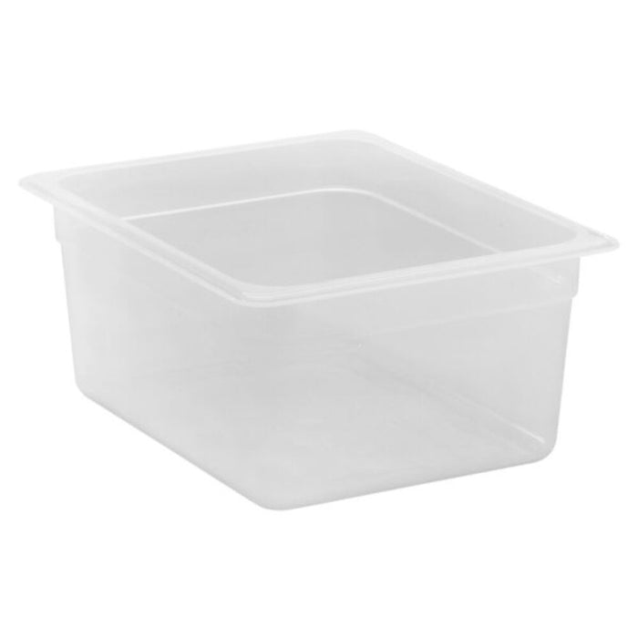 Translucent Polypropylene GN 1/2 Food Pan - 150mm Deep, Gastronorm container for food storage and prep. Restaurant supply.