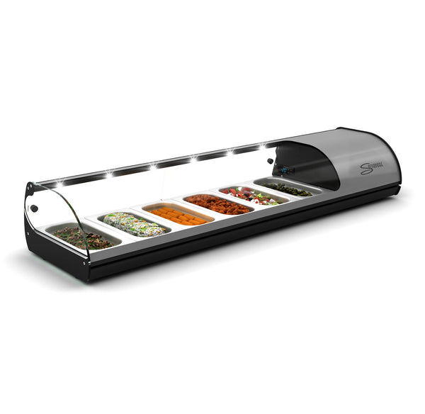 SALVADORE Cold Food Bar -  6 Insert - Silver - SDF5006