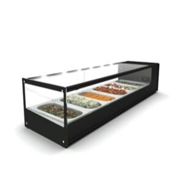 SALVADORE Cold Food Bar -  6 Insert - Black (Square) - SDF7006