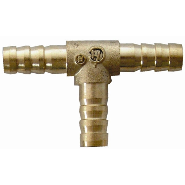 Brass T Type Hose Connector 8mm Barbed - Bulk Plumbing Fitting