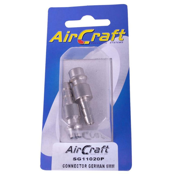 CONNECTOR GERMAN 6MM HOSETAIL 2PC PACK
