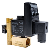 Compressor Auto Drain Valve Solenoid 1/2 inch 220V Brass - Automatic Condensate Removal for Air Compressors