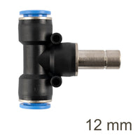 12mm Pneumatic T-Joint Fitting - Push to Connect PU Tee for Air Hose - High Quality Connector