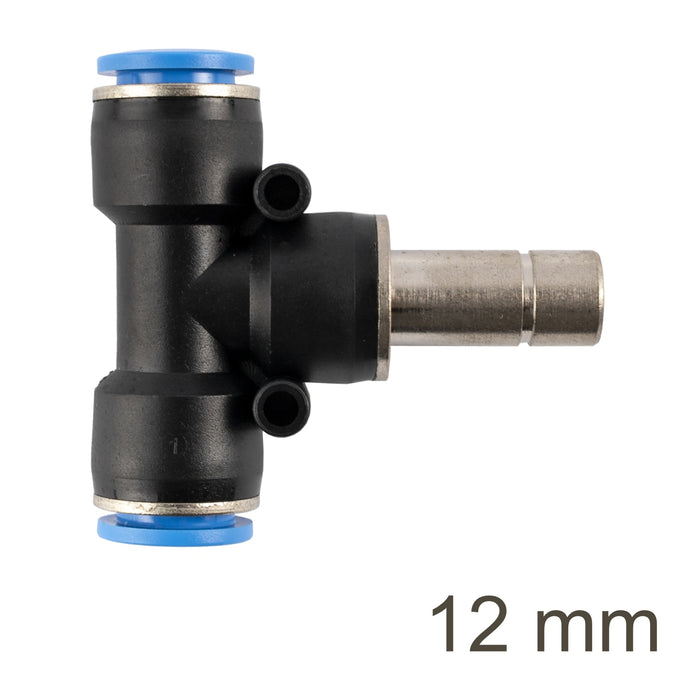 12mm Pneumatic T-Joint Fitting - Push to Connect PU Tee for Air Hose - High Quality Connector