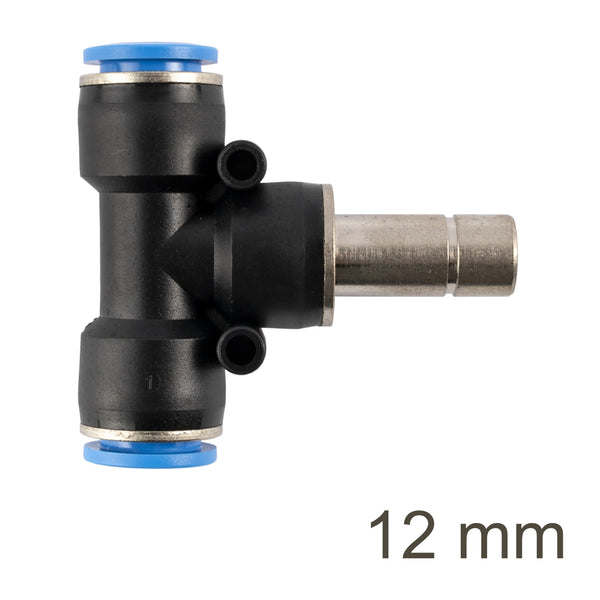 12mm Pneumatic T-Joint Fitting - Push to Connect PU Tee for Air Hose - High Quality Connector