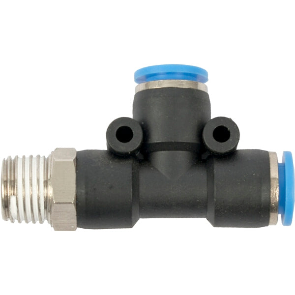 PU Hose Fitting Tee 8mm x 8mm x 1/4'M, Pneumatic Fitting, T-Connector - Buy at chavda.com
