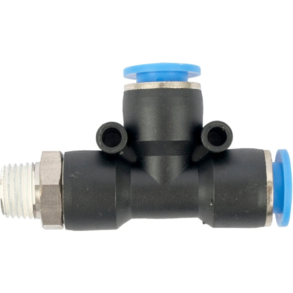 PU Hose Fitting Tee 10mm x 10mm x 1/4'M Pneumatic Connector - Chavda