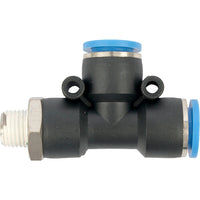 PU Hose Fitting Tee 12mm x 12mm x 1/4 inch Male - Pneumatic Air Fitting Connector