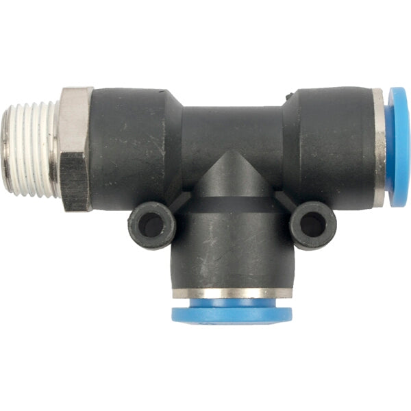 PU Hose Fitting Tee 12mm x 12mm x 3/8'M, Pneumatic Connector - Chavda.com