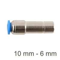 10mm to 6mm Pneumatic Reducer Fitting - PU Push In Connector - Air Hose Adapter