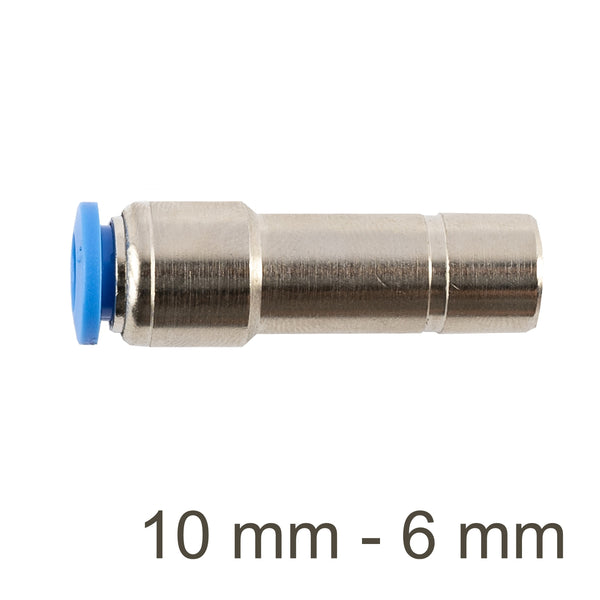 10mm to 6mm Pneumatic Reducer Fitting - PU Push In Connector - Air Hose Adapter