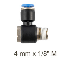 Swivel Elbow Pneumatic Fitting, 4mm x 1/8
