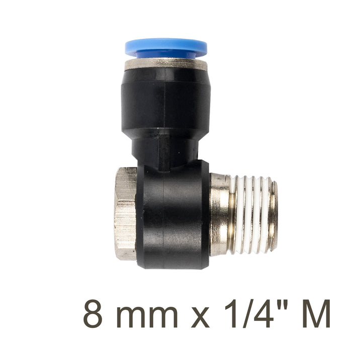 SWIVEL ELBOW PU 8MM X 1/4' M Pneumatic Fitting - chavda.com