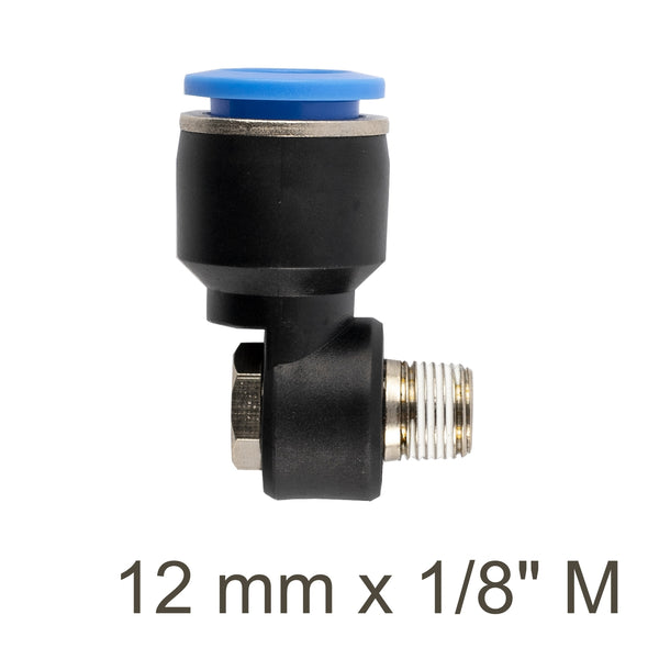 Swivel Elbow PU 12mm x 1/8\" M - Pneumatic Fitting Connector