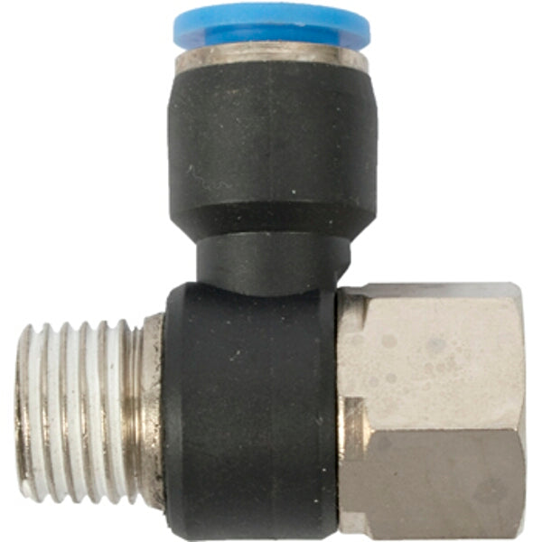 Pneumatic Fitting Tee: 8mm Hose x 1/4" Female x 1/4" Male. Push to Connect Air Hose Fitting.