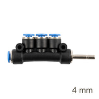 Pneumatic Manifold Side 4-Port PU 4mm Connector Fitting - Air Hose Quick Connect for Air Compressor Systems