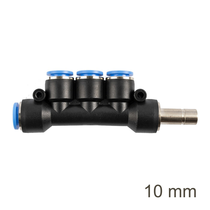 INSERT MANIFOLD SIDE 4-PORT PU 10MM, Pneumatic Fitting, 4-Way Splitter, Pipe Connector, Quick Connect