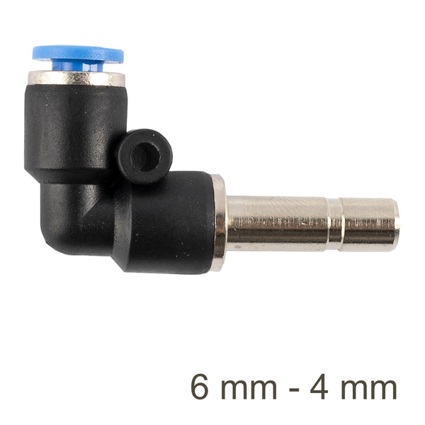 6mm-4mm Pneumatic Fitting - Elbow Connector, Air Hose Fitting - Quick Connect