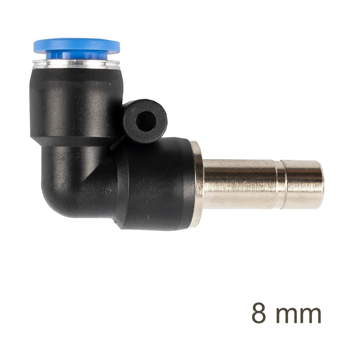 INSERT ELBOW PU 8MM Pneumatic Fitting - 90 Degree Elbow, Push to Connect, 8mm Barb Connector