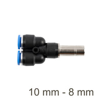 Pneumatic Y-Joint Fitting: 10mm to 8mm - Quick Connect Tube Fitting for Air Hose Systems