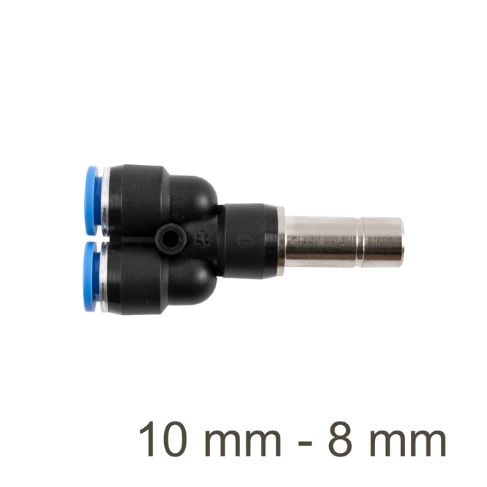 Pneumatic Y-Joint Fitting: 10mm to 8mm - Quick Connect Tube Fitting for Air Hose Systems
