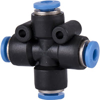 PU Hose Fitting 4 Way Connector 4mm - Pneumatic Tubing Splitter