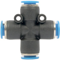 PU Hose Fitting 4 Way Connector 8mm - Pneumatic Cross Connector for Air Hose