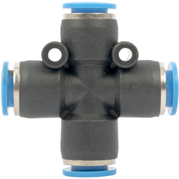 PU Hose Fitting 4 Way Connector 8mm - Pneumatic Cross Connector for Air Hose