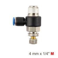 Flow Control Swivel Elbow PU 4mm x 1/4 inch - Pneumatic Fitting