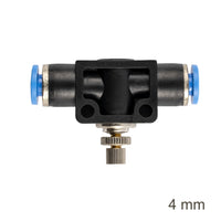 4mm Flow Control Valve - Pneumatic Push to Connect Fitting - Adjustable Air Speed Control