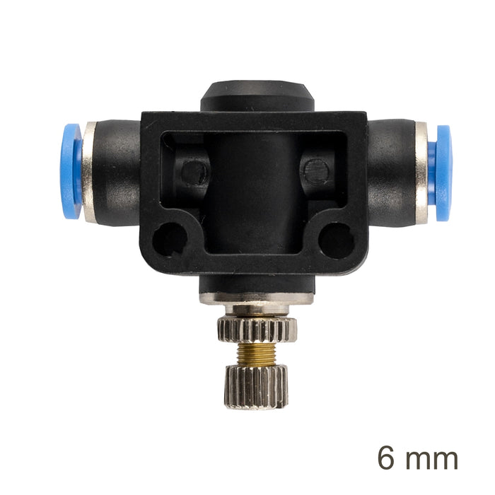 Pneumatic Flow Control Valve - 6mm Push to Connect Air Flow Regulator, Speed Controller Fitting