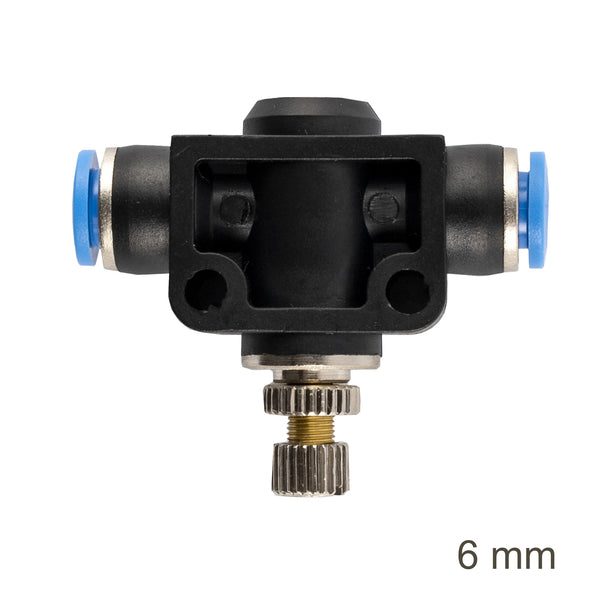 Pneumatic Flow Control Valve - 6mm Push to Connect Air Flow Regulator, Speed Controller Fitting