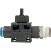 Pneumatic Flow Control Valve 6mm x 1/4 inch Adjustable - Hose Fitting Valve - Air Compressor Valve