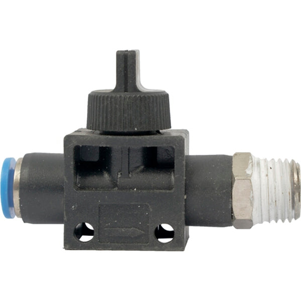 Pneumatic Flow Control Valve 6mm x 1/4 inch Adjustable - Hose Fitting Valve - Air Compressor Valve