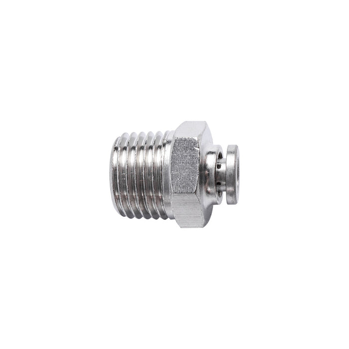 Metal PU Fitting Straight 4mm x 1/4' M - Metal fitting, PU fitting, Straight fitting, 4mm fitting, 1/4' fitting