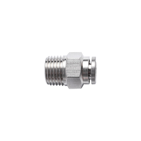 Metal Pneumatic Fitting: Straight 6mm Push-in x 1/4" Male Thread Connector