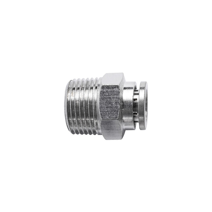 Metal PU Fitting Straight 8mm x 3/8\' M Connector - Durable Pneumatic Fitting for Tubing