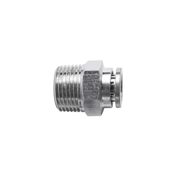 Metal PU Fitting Straight 8mm x 3/8\' M Connector - Durable Pneumatic Fitting for Tubing