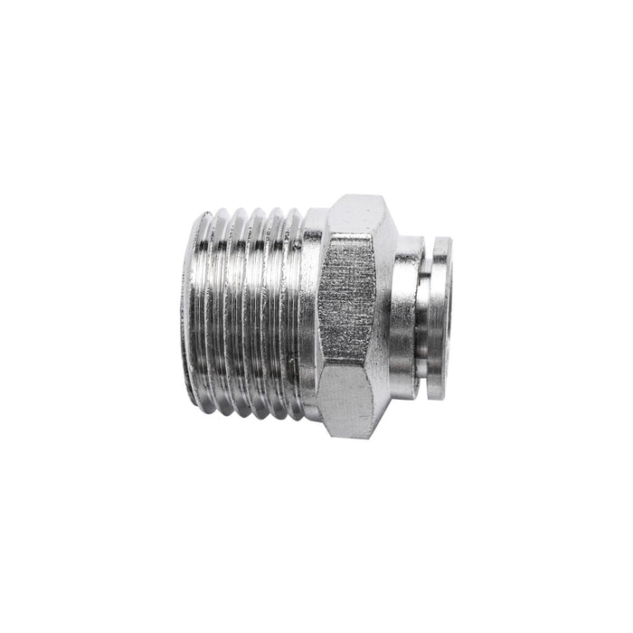 Metal PU Fitting Straight 10mm x 1/2' M - Pneumatic Push to Connect Fitting - Air Hose Connector