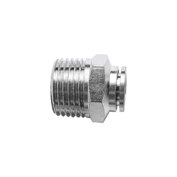 Metal PU Fitting Straight 10mm x 1/2' M - Pneumatic Push to Connect Fitting - Air Hose Connector