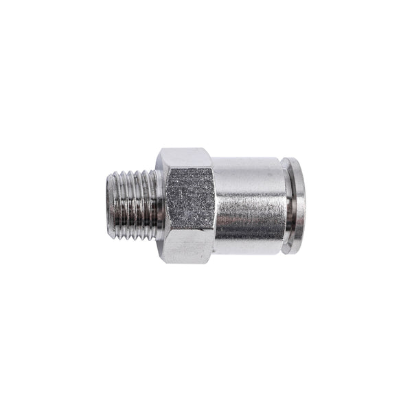 Metal PU Fitting Straight 12mm x 1/4" Male Thread - Pneumatic Connector