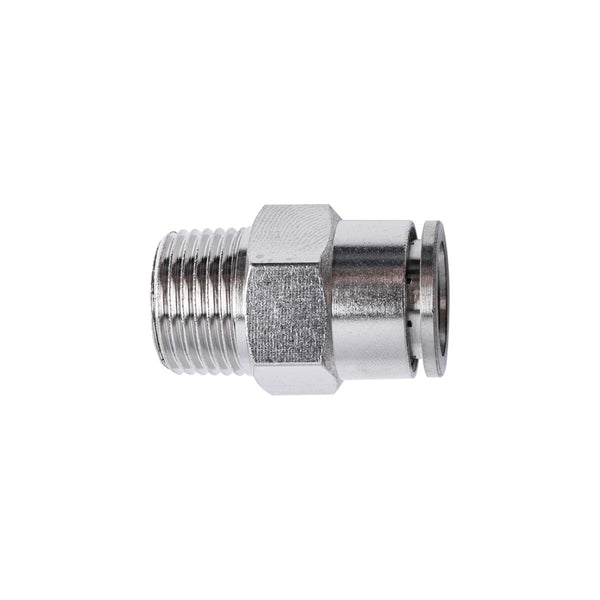 Metal PU Fitting Straight 12mm x 3/8" M - Pneumatic Push-in Connector