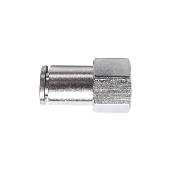 METAL PU FITTING STRAIGHT 6MM 1/4' F, pneumatic fitting, straight connector. Metal pneumatic connector.